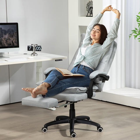 Rootz Massage Office Chair - Desk Chair - Ergonomic Swivel - Comfort & Support - 70cm x 62cm x 120-130cm,  Grey