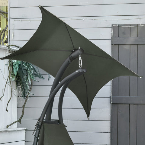Rootz Sun Lounger Hanging Chair - Outdoor Relaxation - Contemporary Swing Seat - Sun Protection & Soft Mattress - 194x117x192cm - Steel & Polyester