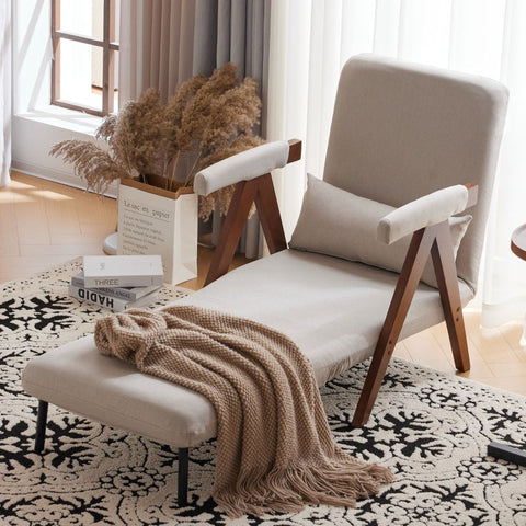 Rootz Sofa Bed - Convertible Couch - Reclining Sofa - 6 Adjustable Positions - Linen Fabric - 64L x 74W x 81H cm