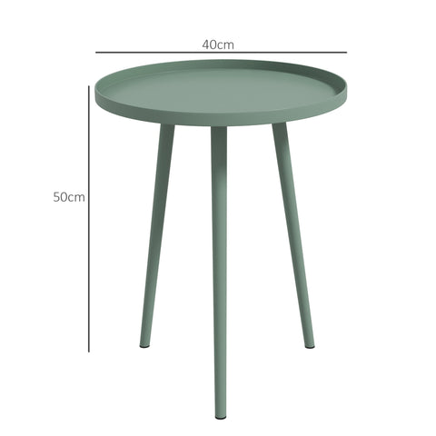 Rootz Steel Side Table - Coffee Table - Garden Table - Weatherproof & Durable - 40 x 40 x 50 cm - Green