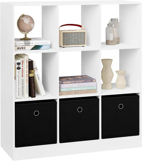 Rootz Modern Cube Shelf - Bookcase - Storage Organizer - Ample Space - Durable & Stable - Moisture-Proof - 80cm x 86.5cm x 30cm