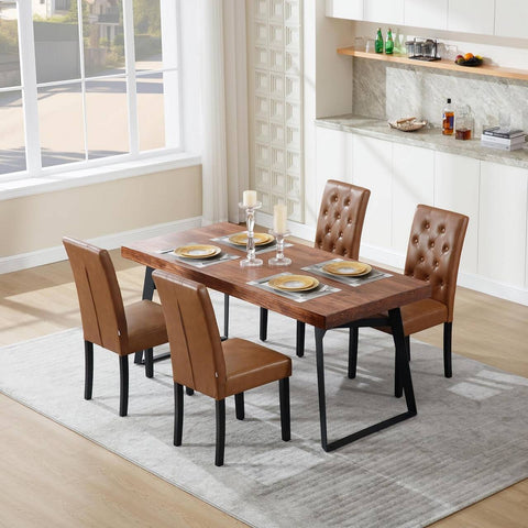 Rootz Dining Chair - High Back Chair - Leather Chair - Ergonomic Design - Easy to Clean - Durable Construction - 44cm x 99cm x 59cm