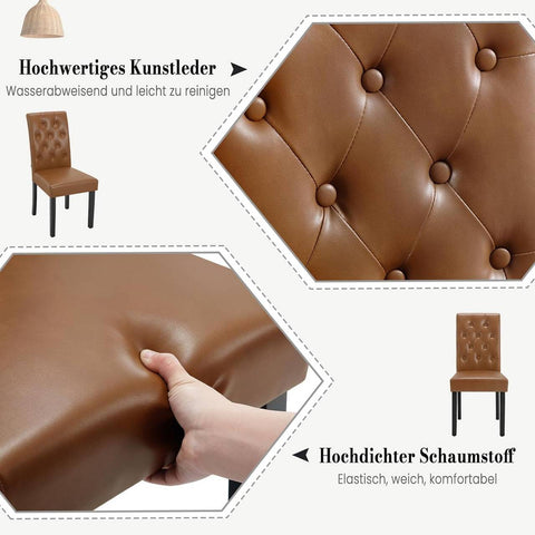 Rootz Dining Chair - High Back Chair - Faux Leather Chair - Ergonomic Design - Easy Maintenance - Sturdy Build - 44cm x 99cm x 59cm