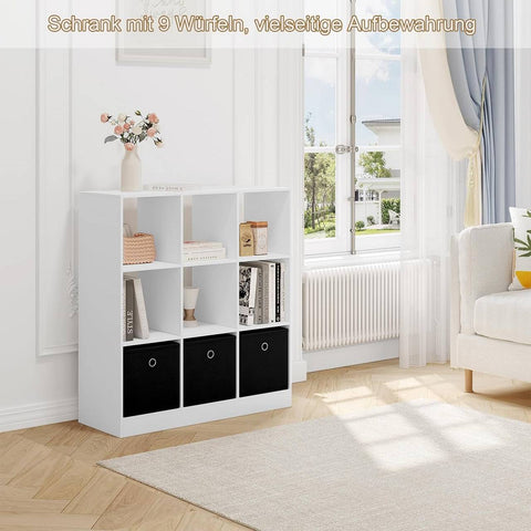 Rootz Modern Cube Shelf - Bookcase - Storage Organizer - Ample Space - Durable & Stable - Moisture-Proof - 80cm x 86.5cm x 30cm