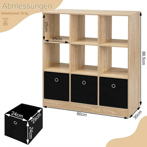 Rootz Modern Cube Shelf - Bookcase - Storage Organizer - Ample Space - Durable & Water-Repellent - Safe & Stable - 80cm x 86.5cm x 30cm