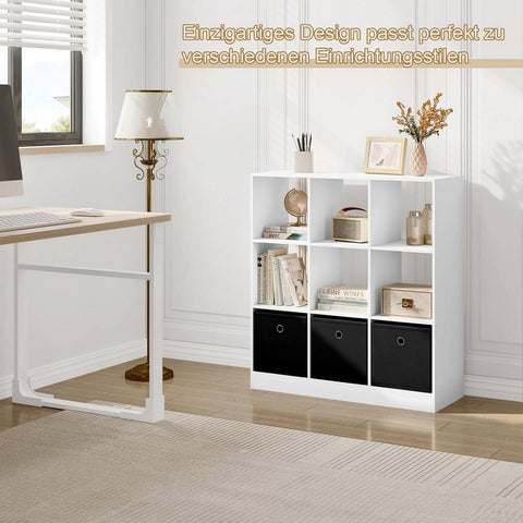 Rootz Modern Cube Shelf - Bookcase - Storage Organizer - Ample Space - Durable & Stable - Moisture-Proof - 80cm x 86.5cm x 30cm