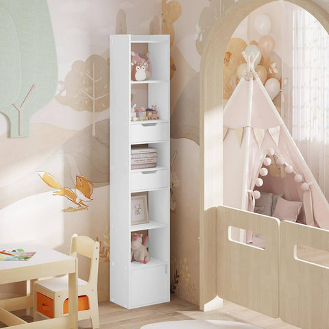 Rootz Modern Multi-Functional Bookcase - Storage Organizer - Shelving Unit - Durable, Space-Efficient, Ample Storage - 33cm x 181cm x 24cm