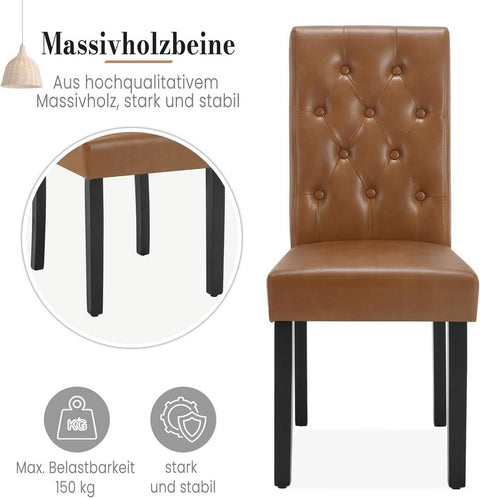 Rootz Dining Chair - High Back Chair - Leather Chair - Ergonomic Design - Easy to Clean - Durable Construction - 44cm x 99cm x 59cm