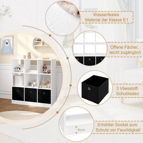 Rootz Modern Cube Shelf - Bookcase - Storage Organizer - Ample Space - Durable & Stable - Moisture-Proof - 80cm x 86.5cm x 30cm