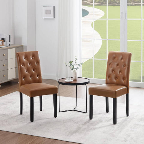 Rootz Dining Chair - High Back Chair - Leather Chair - Ergonomic Design - Easy to Clean - Durable Construction - 44cm x 99cm x 59cm