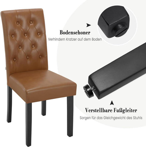 Rootz Dining Chair - High Back Chair - Leather Chair - Ergonomic Design - Easy to Clean - Durable Construction - 44cm x 99cm x 59cm