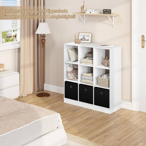 Rootz Modern Cube Shelf - Bookcase - Storage Organizer - Ample Space - Durable & Stable - Moisture-Proof - 80cm x 86.5cm x 30cm