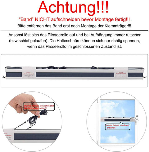 Rootz Double Pleated Honeycomb Blind - Window Covering - Insulating Shade - Energy Efficient - 60 x 120 cm - Blue-White