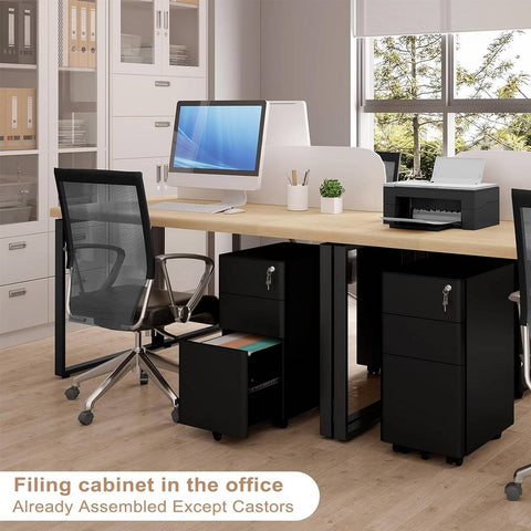 Rootz Rolcontainer - Afsluitbare archiefkast - Mobiele opslageenheid - Veilig, ruim, duurzaam - Metaal - 30 cm x 60 cm x 45 cm