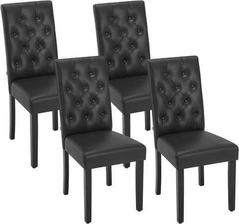 Rootz Dining Room Chairs - Kitchen Chairs - Comfortable Seating - Ergonomic Design, Easy Maintenance, High Durability - Faux Leather and Solid Wood - 44cm x 99cm x 59cm