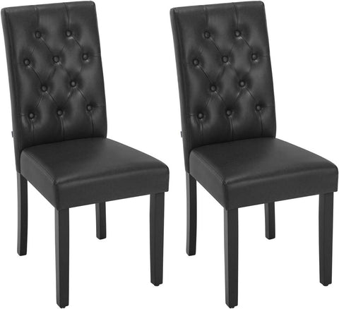 Rootz Dining Room Chairs - High Back Chairs - Faux Leather Chairs - Ergonomic Design, Easy Maintenance, Sturdy Build - 44cm x 99cm x 59cm