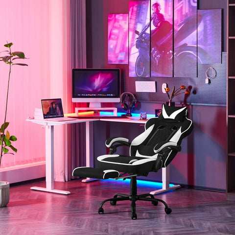 Rootz Gaming Chair - Office Chair - Computer Chair - Pocket Spring Cushion - Ergonomic Design - Breathable Mesh Fabric - 57cm x 51.5cm