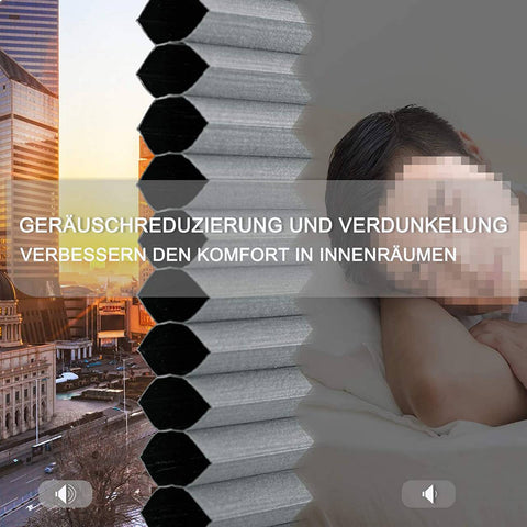 Rootz Double Pleated Blind - Honeycomb Blind - Clamping Blind - Insulation & Privacy - 100 x 120 cm - Grey & White