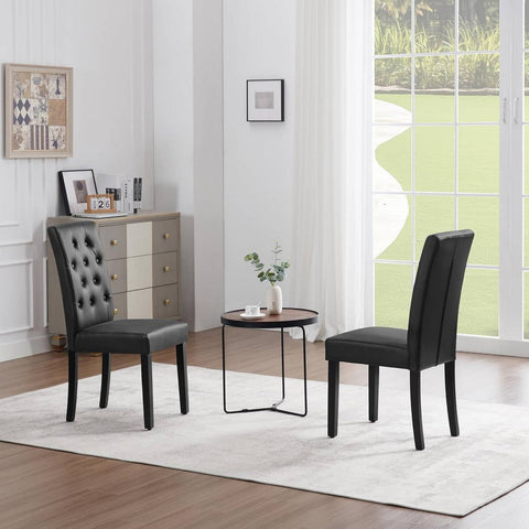 Rootz Dining Room Chairs - High Back Chairs - Faux Leather Chairs - Ergonomic Design, Easy Maintenance, Sturdy Build - 44cm x 99cm x 59cm