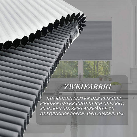 Rootz Pleated Blinds - Honeycomb - Clamp Gear - Insulation Benefits - Grey-White - 85 x 120 cm