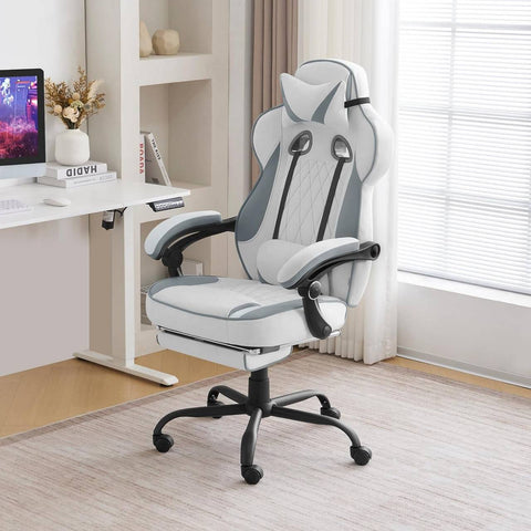 Rootz Ultimate Gaming Chair - Ergonomic Office Chair - Computer Chair - Enhanced Comfort with Built-in Springs - Stain Resistant Leathaire Fabric - Adjustable & Durable Design - 120-127.5cm x 57cm x 51.5cm