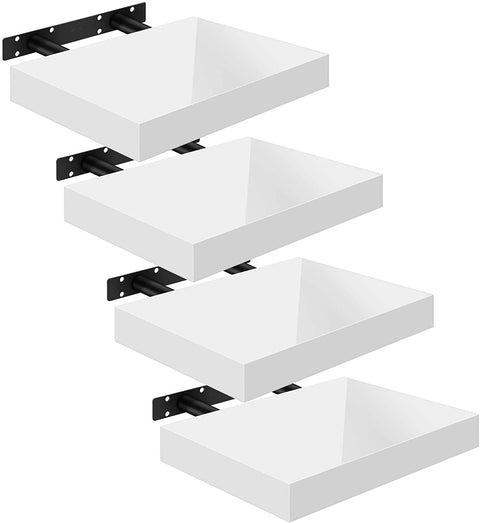 Rootz Set of 4 Wall Shelves - Display Shelves - Storage Racks - Durable MDF & PVC Veneer - Versatile & Easy Installation - Customizable Sizes up to 120cm x 22.9cm x 3.8cm