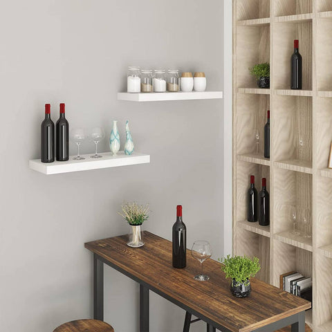 Rootz Set of 4 Wall Shelves - Floating Shelves - Display Shelves - Moisture-Resistant, Warp-Free, Easy Installation - 40x22.9x3.8cm