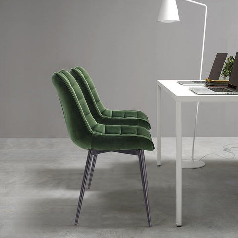 Rootz Set of 4 Dining Chairs - Velvet Seat - Metal Legs - Ergonomic Design - Durable & Comfortable - Floor Protection - 85.5cm x 46 x 40.5cm