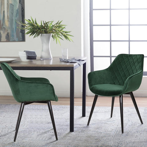 Rootz Velvet Dining Chair Set - Ergonomic Chair - Stylish Seating - Comfortable, Durable, Adjustable - 41cm x 45cm x 84cm