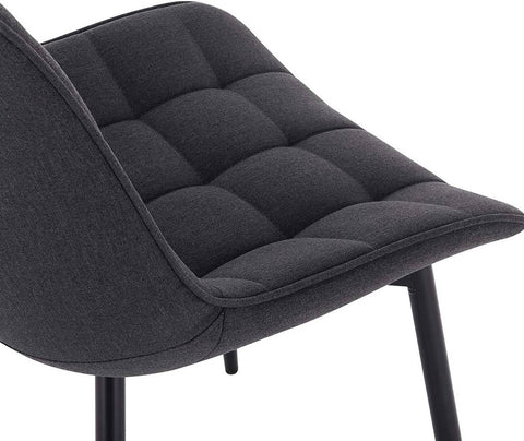 Rootz Set of 4 Dining Chairs - Modern Kitchen Chairs - Comfortable Seating - Durable & Ergonomic Design - Floor Protection - Linen & Metal - 85.5cm x 46cm x 40.5cm
