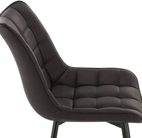 Rootz Set of 4 Dining Chairs - Modern Chairs - Stylish Seating - Durable Construction - Ergonomic Comfort - Versatile Design - Faux Leather with Metal Legs - 85.5cm x 46 x 40.5cm