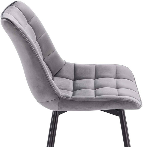 Rootz Set of 4 Dining Chairs - Velvet Seating - Metal Leg Chairs - Durable & Ergonomic Design - Floor Protection - 46 x 40.5 cm Seat Size