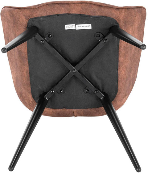 Rootz Set of 2 Upholstered Dining Chairs - Armchairs - Fabric Chairs - Super Comfortable - Durable Construction - Adjustable Feet - 84cm x 41cm x 45cm