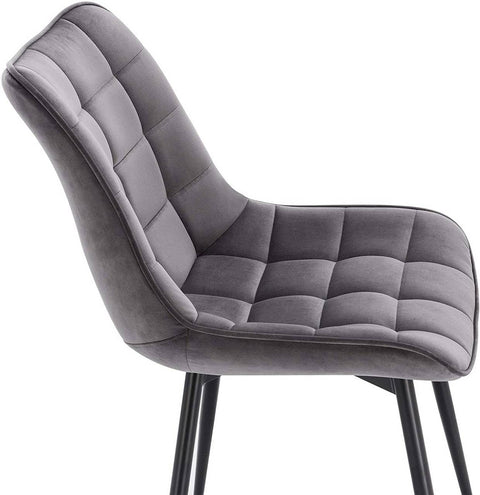 Rootz Set of 4 Dining Chairs - Velvet Seating - Metal Frame - Ergonomic Design - Durable & Comfortable - Anti-Slip - 46 x 40.5 cm Seat Size