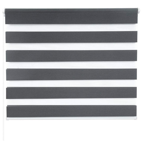 Rootz Double Roller Blind - Sunshade - Privacy Screen - Easy Maintenance - 100% Polyester - Grey - 65x150cm