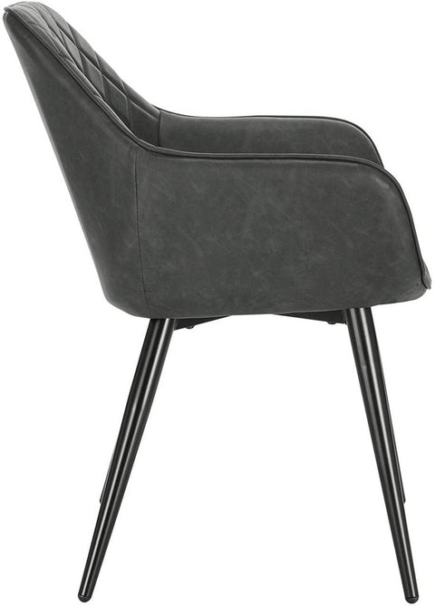 Rootz Set of 4 Upholstered Dining Chairs - Armchairs - Faux Leather Chairs - Comfortable & Ergonomic - Durable & Robust - Versatile & Stylish - 41cm x 45cm Seat, 84cm Height
