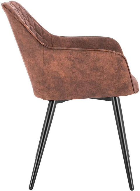 Rootz Set of 2 Upholstered Dining Chairs - Armchairs - Fabric Chairs - Super Comfortable - Durable Construction - Adjustable Feet - 84cm x 41cm x 45cm