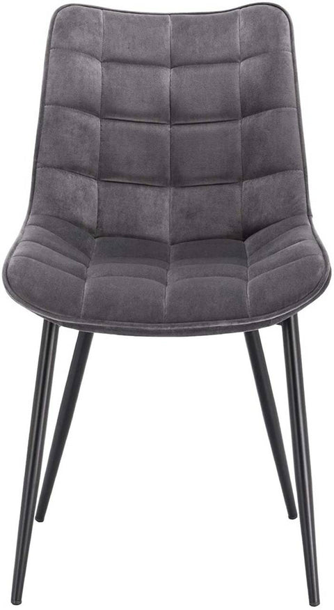 Rootz Set of 4 Dining Chairs - Velvet Seating - Metal Frame - Ergonomic Design - Durable & Comfortable - Anti-Slip - 46 x 40.5 cm Seat Size