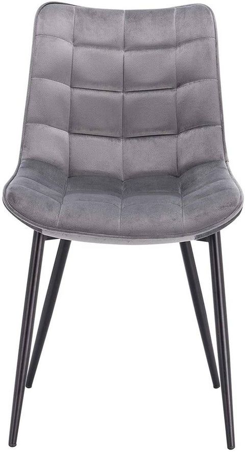 Rootz Set of 4 Dining Chairs - Velvet Seating - Metal Leg Chairs - Durable & Ergonomic Design - Floor Protection - 46 x 40.5 cm Seat Size