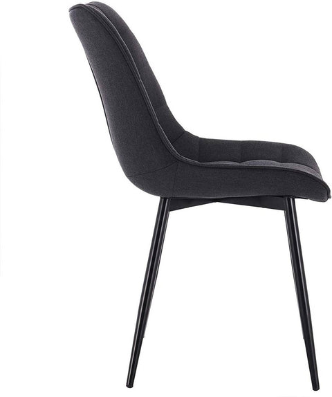 Rootz Set of 4 Dining Chairs - Modern Kitchen Chairs - Comfortable Seating - Durable & Ergonomic Design - Floor Protection - Linen & Metal - 85.5cm x 46cm x 40.5cm