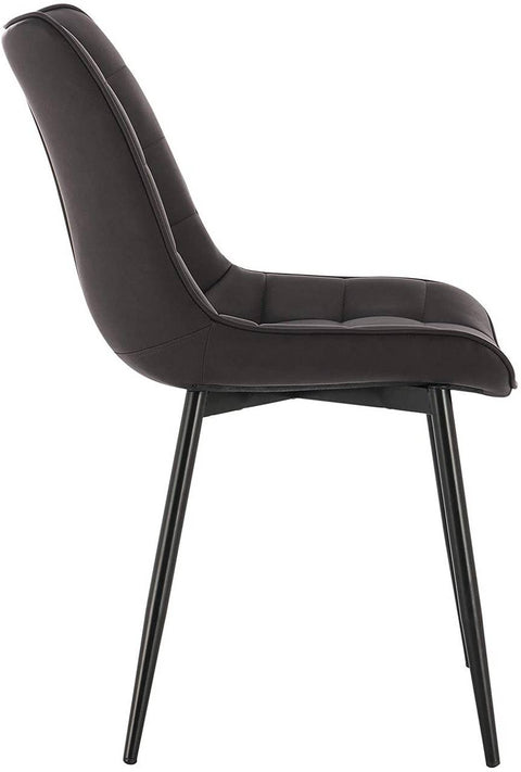 Rootz Set of 4 Dining Chairs - Modern Chairs - Stylish Seating - Durable Construction - Ergonomic Comfort - Versatile Design - Faux Leather with Metal Legs - 85.5cm x 46 x 40.5cm