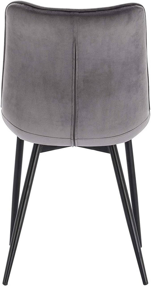 Rootz Set of 4 Dining Chairs - Velvet Seating - Metal Frame - Ergonomic Design - Durable & Comfortable - Anti-Slip - 46 x 40.5 cm Seat Size