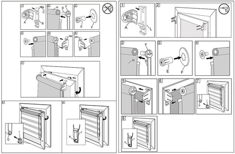 Rootz Double Roller Blind - Easyfix Shades - Privacy Screens - Durable & Easy Care - 70x130cm