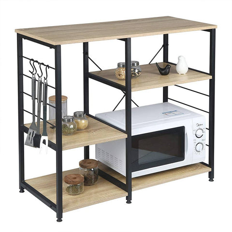 Rootz Modern Staande Plank - Opbergrek - Display - Duurzaam en Krasbestendig - Eenvoudige montage - Veelzijdige zwarte eiken afwerking - 90 cm x 40 cm x 83,5 cm