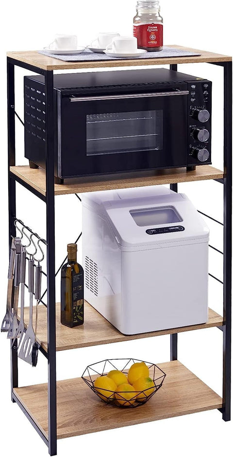 Rootz Modern keukenrek - opbergrek - displaystandaard - milieuvriendelijk MDF - verbeterde stabiliteit - eenvoudige montage - 60 cm x 40 cm x 124 cm