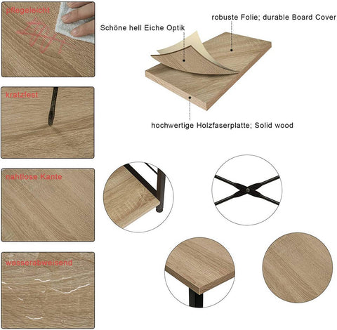 Rootz Modern Staande Plank - Opbergrek - Display - Duurzaam en Krasbestendig - Eenvoudige montage - Veelzijdige zwarte eiken afwerking - 90 cm x 40 cm x 83,5 cm