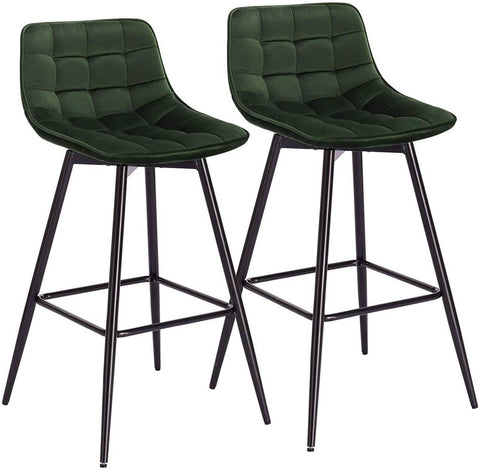 Rootz Bar Stool - Counter Stool - Designer Stool - Velvet & Metal - Comfortable & Ergonomic - Stable & Durable - Versatile & Stylish - 43cm x 35.5cm, Seat Height 64cm