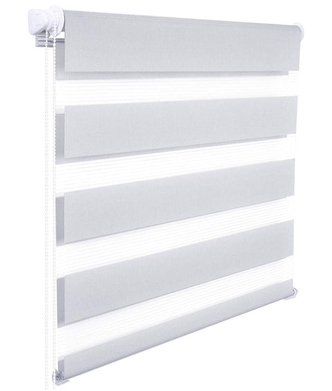 Rootz Double Roller Blind - Duo Rollo - Grey Window Shade - Privacy & Light Control - 90x150 cm