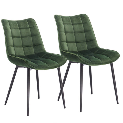 Rootz Set of 2 Dining Chairs - Velvet Seat - Metal Legs - Durable & Long-lasting - Comfortable & Ergonomic - Versatile Design - 85.5cm x 46cm x 40.5cm