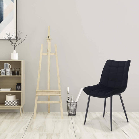 Rootz set van 2 eetkamerstoelen - fluwelen stoelen - metalen stoelen - ergonomisch ontwerp - duurzaam en stevig - comfortabele zit - 46 x 40,5 cm zitmaat